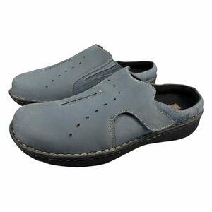 Drew Men’s Juniper 8.5 WW Blue Genuine Leather Supportive Adjustable Strap Mules
